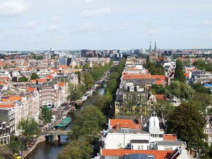 Luchtfoto Amsterdam, puntentelling huurwoningen