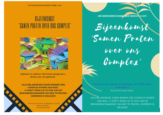 posters buurtbijeenkomst