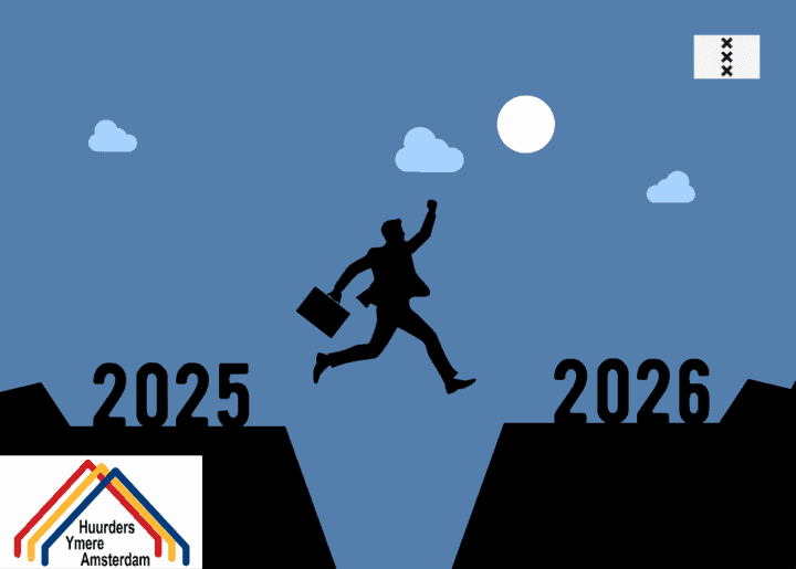 Jonge professional springt over kloof tussen 2025 en 2026, symboliseert kansen voor huurders Ymere A.